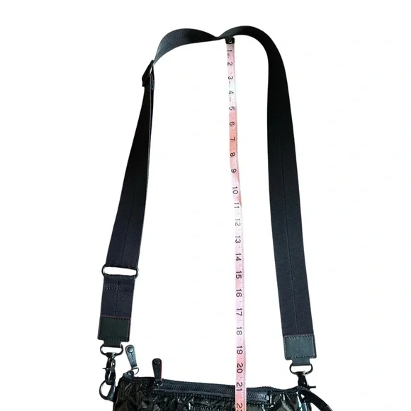 MZ Wallace Small Metro Scout Black Patent Quilted Crossbody Bag - Picture 9 of 11